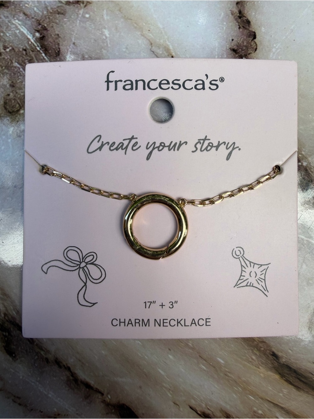 Francesca's Collections Gold Ring Pendant Necklace